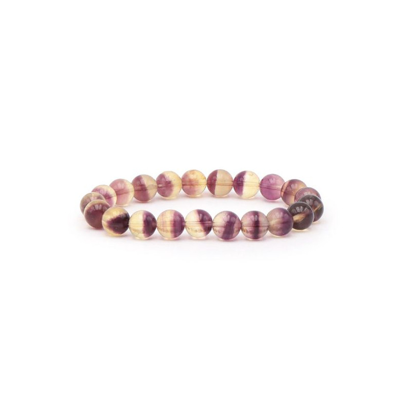 /Bracelet boule 8mm fluorine jaune violet aa+ de Camille ambiance nature dans 💎 Bijoux et accessoires ésotériques