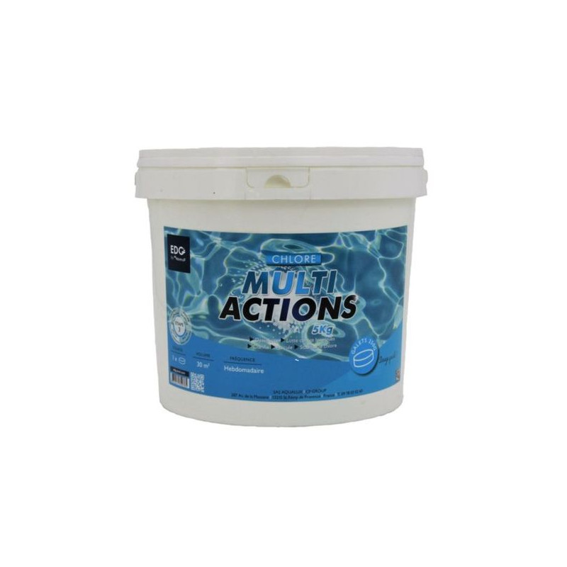 Chlore Multiactions Galets 250G Seau De 5Kg de Aqualux - Produits piscines dans Chlore et pH pour piscine