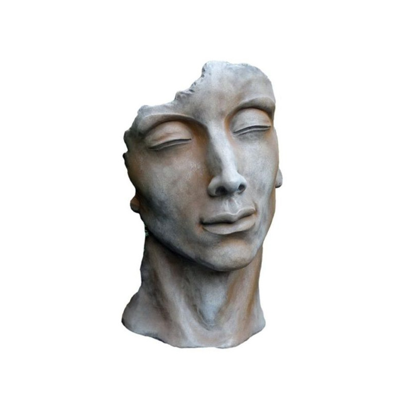 Visage Homme Effet 1/2 Rouille H.53 de Chamorin - Déco pour le jardin dans Statue pour le jardin