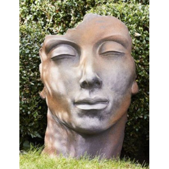Visage Homme Effet 1/2 Rouille H.53 de Chamorin - Déco pour le jardin dans Statue pour le jardin