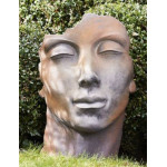 Visage Homme Effet 1/2 Rouille H.53 de Chamorin - Déco pour le jardin dans Statue pour le jardin