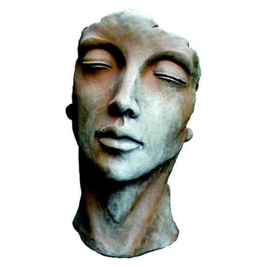 Visage Femme Effet 1/2 Rouille H.50 de Chamorin - Déco pour le jardin dans Statue pour le jardin
