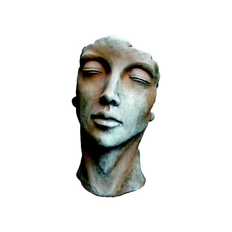 Visage Femme Effet 1/2 Rouille H.50 de Chamorin - Déco pour le jardin dans Statue pour le jardin