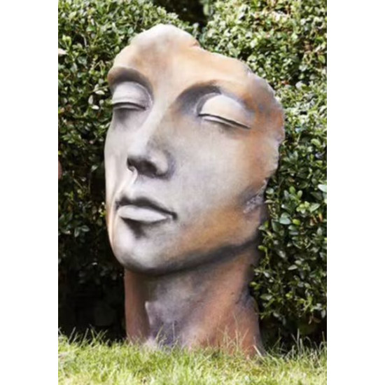 Visage Femme Effet 1/2 Rouille H.50 de Chamorin - Déco pour le jardin dans Statue pour le jardin