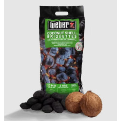Sac de 4 kg de briquettes de noix de coco de Weber- BBQ à charbon, à gaz et électriques dans Charbon, sarments et bois
