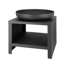 /Braséro 60cm+range bois noir de Esschert design - deco maison et jardin dans 🔥 Brasero - chauffe terrasse