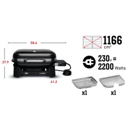 Lumin compact black weber de Weber- BBQ à charbon, à gaz et électriques dans Plancha pour de bonnes grillades
