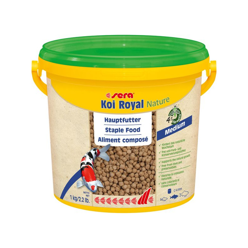 Sera koi royal nature medium 3.8l (1.0 kg) de Sera - alimentation et produit pour aquarium dans Nourriture poisson de bassin