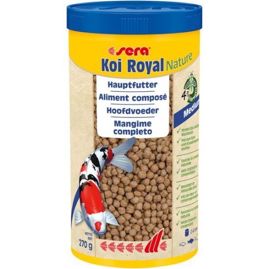 Sera koi royal nature medium 1l (270 g) de Sera - alimentation et produit pour aquarium dans Nourriture poisson de bassin