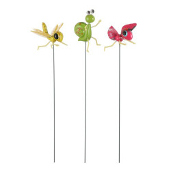 /Pique jardin libelluleabeilescarg h67 de Edelman - deco maison et noël dans Statue pour le jardin