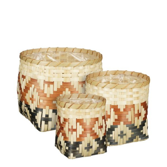 Pot sarone noir h17 d15 de Edelman - deco maison et noël dans Corbeilles - Panières- Paniers