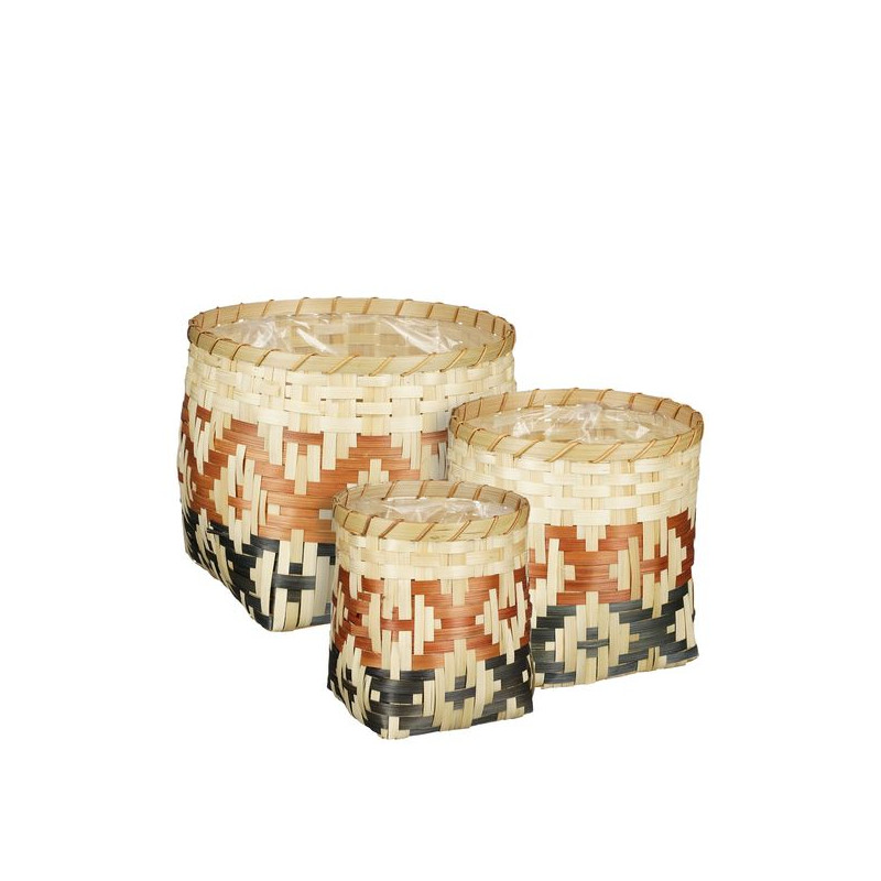 Pot sarone noir h21 d26 de Edelman - deco maison et noël dans Corbeilles - Panières- Paniers