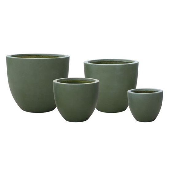 Pot oeuf graphite kaki fibre x4  36 de Jardinerie Bordeaux Libourne Gironde dans Pots et accessoires