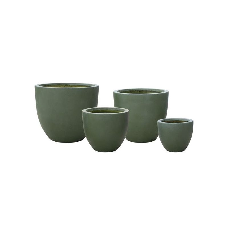 Pot oeuf graphite kaki fibre x4  55 de Jardinerie Bordeaux Libourne Gironde dans Pots et accessoires