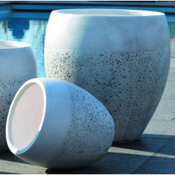 Pot oeuf travertin gris 38 de Jardinerie Bordeaux Libourne Gironde dans Pots et accessoires