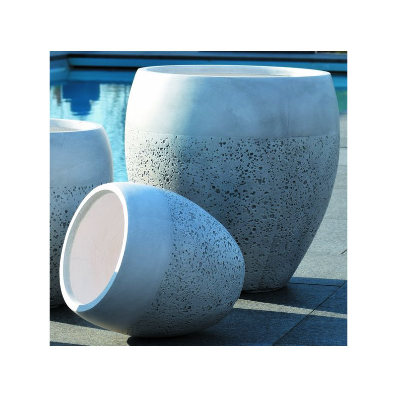 Pot oeuf travertin gris 44 de Jardinerie Bordeaux Libourne Gironde dans Pots et accessoires