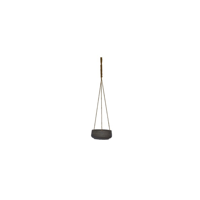 Suspension folium noir antique fibre 24 de Jardinerie Bordeaux Libourne Gironde dans Cache-pot et pot déco
