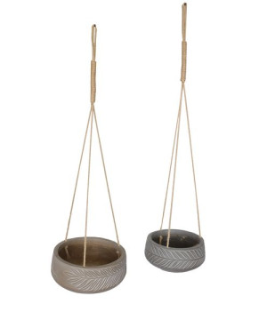 Suspension folium taupe antique fibre 24 de Jardinerie Bordeaux Libourne Gironde dans Cache-pot et pot déco