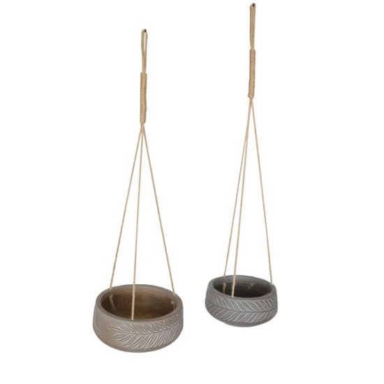 Suspension folium taupe antique fibre 24 de Jardinerie Bordeaux Libourne Gironde dans Cache-pot et pot déco