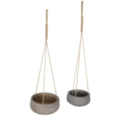 Suspension folium taupe antique fibre 24 de Jardinerie Bordeaux Libourne Gironde dans Cache-pot et pot déco