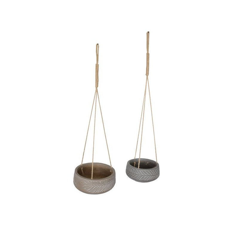 Suspension folium taupe antique fibre 24 de Jardinerie Bordeaux Libourne Gironde dans Cache-pot et pot déco