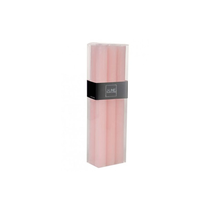 Bte 6 bougie rose poudre de J-Line by Jolipa - Déco intérieur dans 🕯️ Bougies et encens