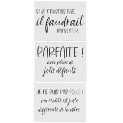Pancarte mix blanc/noir de J-Line by Jolipa - Déco intérieur dans 🕰️ Autres accessoires de déco