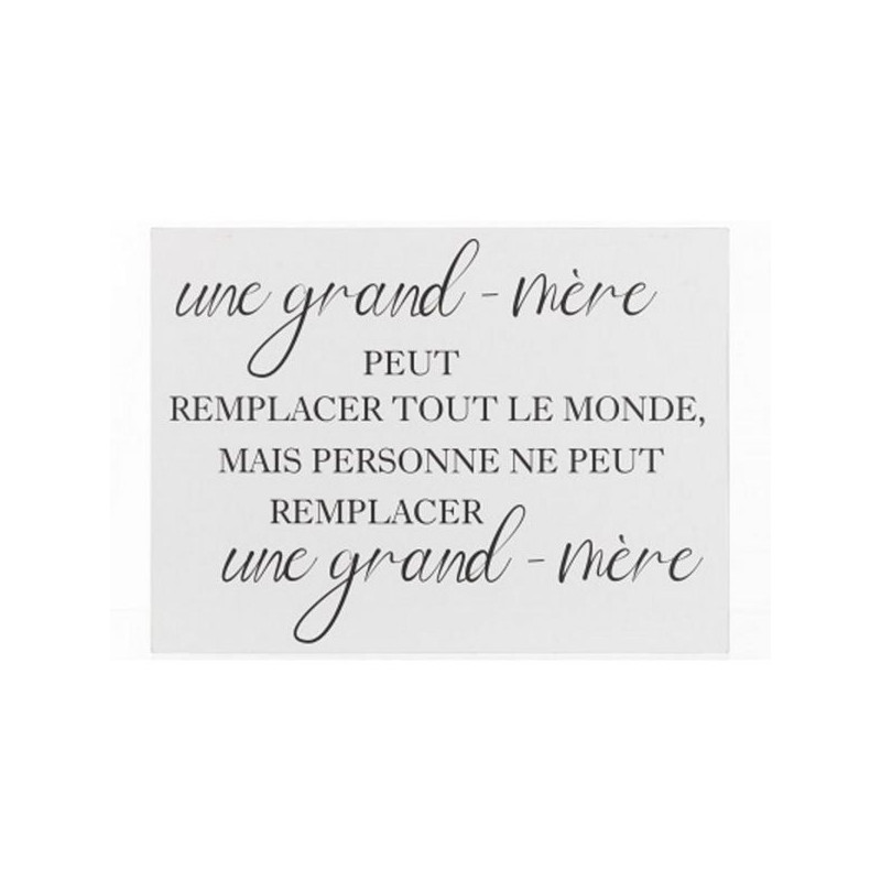Pancarte grand-mere blanc/noir de J-Line by Jolipa - Déco intérieur dans 🕰️ Autres accessoires de déco