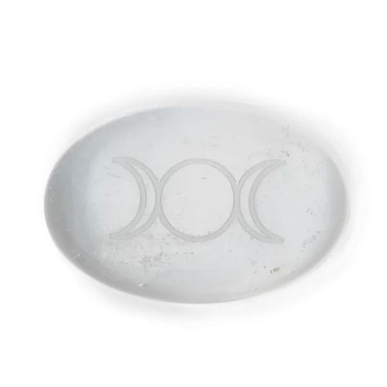 /Pierre sélénite symbole déesse gravé 5x4x1.5 de Phoenix import dans 💎 Bijoux et accessoires ésotériques