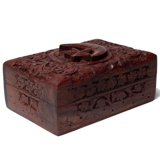 Boîte tarots étoile et lune bois 15x10cm de Phoenix import dans 💎 Bijoux et accessoires ésotériques