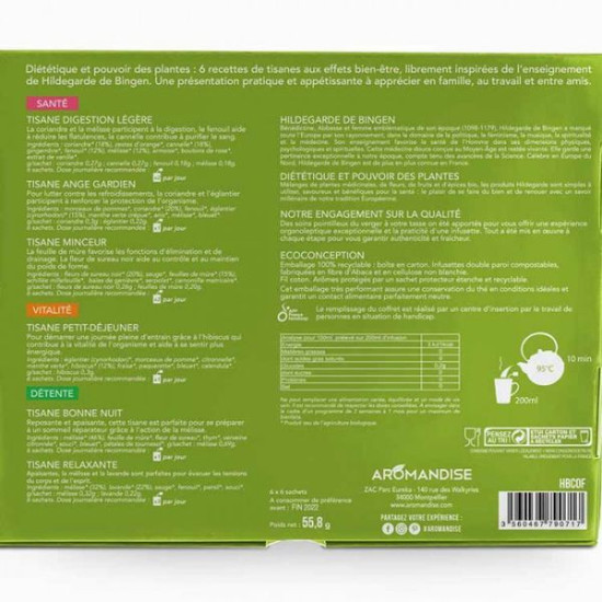 Coffret tisanes hildegarde 70.2g x36 de Aromandise dans 🫖 Thés, tisanes et infusions