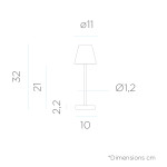 Lampe à batterie lola slim 30 laiton de Newgarden, éclairage solaire et à batterie dans Eclairage extérieur