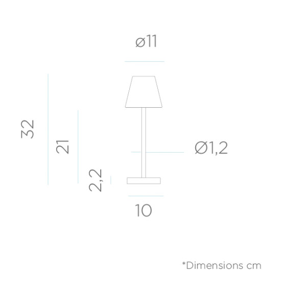 Lampe à batterie lola slim 30 lime de Newgarden, éclairage solaire et à batterie dans Eclairage extérieur