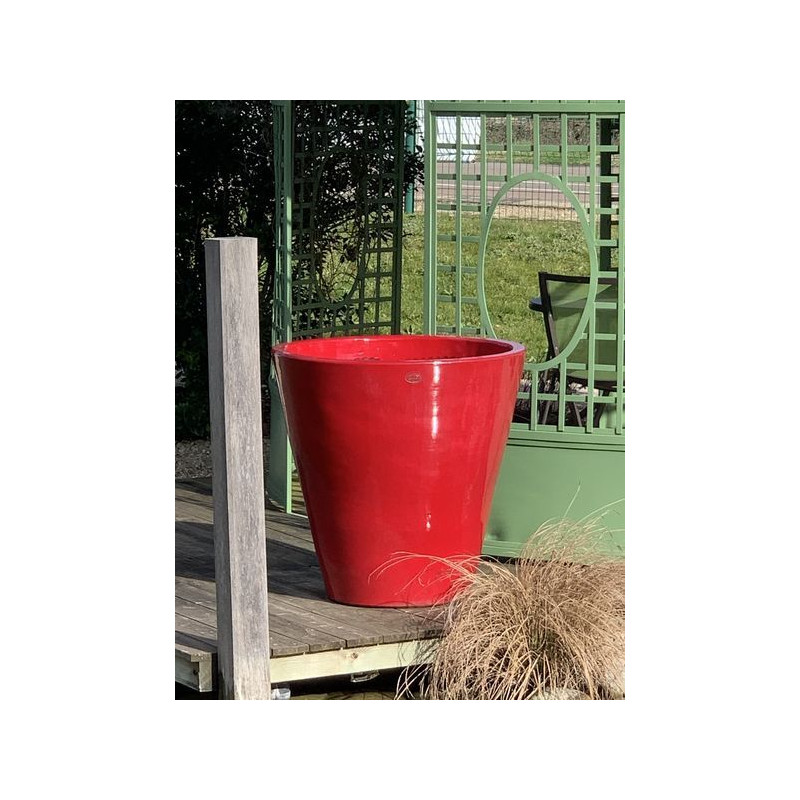 Cuvier Contemporain 52 Email Rouge de Goicoechea - POTIER CERAMISTE dans Pots en terre cuite