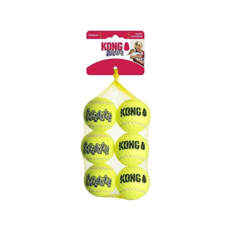 Kong squeakair balls 6-pack m - 6.4x6.4x6.4cm de Jouet KONG pour chien dans Jouets pour chiens