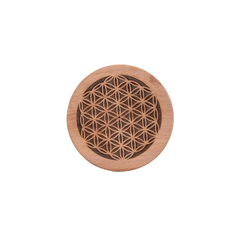 Support Encens Bois Fleur De Vie Galeo de Galeo- Parfums-Savons-aromathérapie dans Encens et accessoires