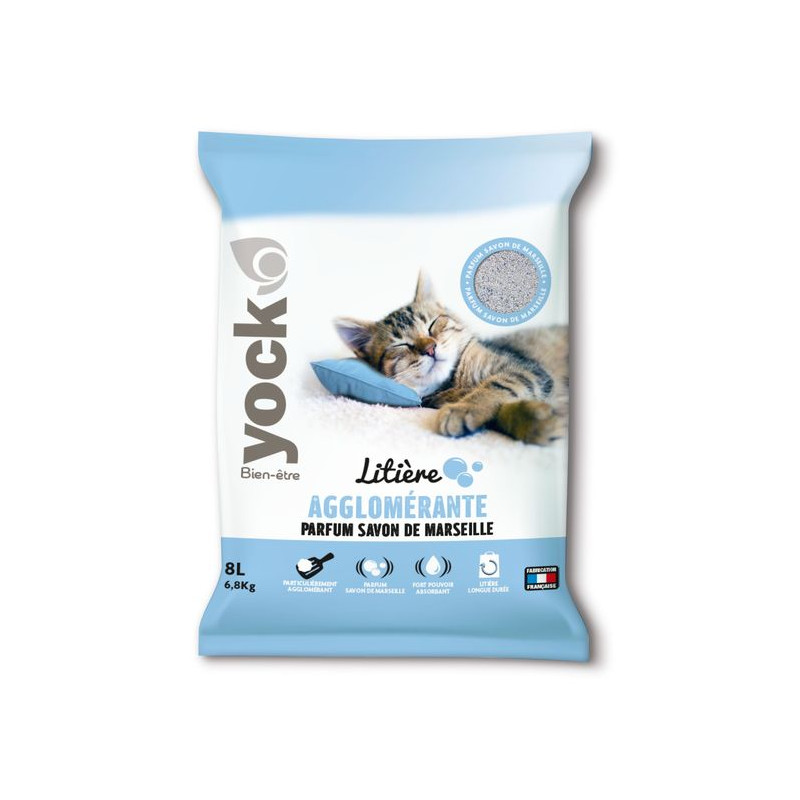 Litière bentonite savon marseille 6.8 kg de Croquettes YOCK pas cher dans Litiere pour chats