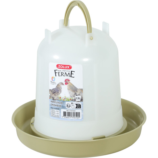 Abreuvoir 1.5l lichen pour poules et volailles de Zolux - Produit pour animaux dans Abreuvoirs pour poules