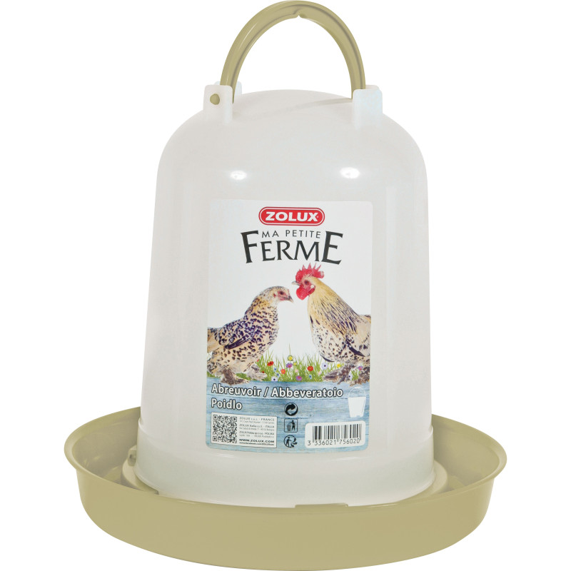 Abreuvoir 5l lichen pour poules et volailles de Zolux - Produit pour animaux dans Abreuvoirs pour poules
