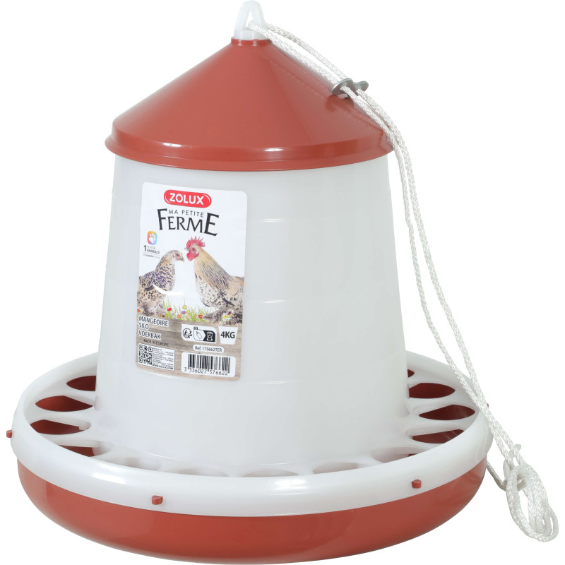 Mangeoire à Volaille Métal Anti-gaspi - Pour Poules, Poussins, Canards, Cailles, Acier Inoxydable - 5