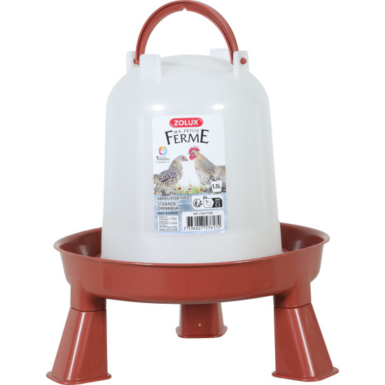Abreuvoir pied 1.5l terra pour poules/volailles de Zolux - Produit pour animaux dans Abreuvoirs pour poules