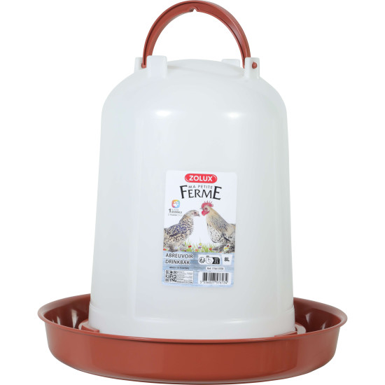 Abreuvoir 8l terra pour poules et volailles de Zolux - Produit pour animaux dans Abreuvoirs pour poules