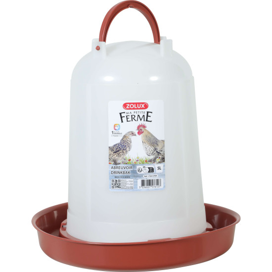 Abreuvoir 5l terra pour poules et volailles de Zolux - Produit pour animaux dans Abreuvoirs pour poules