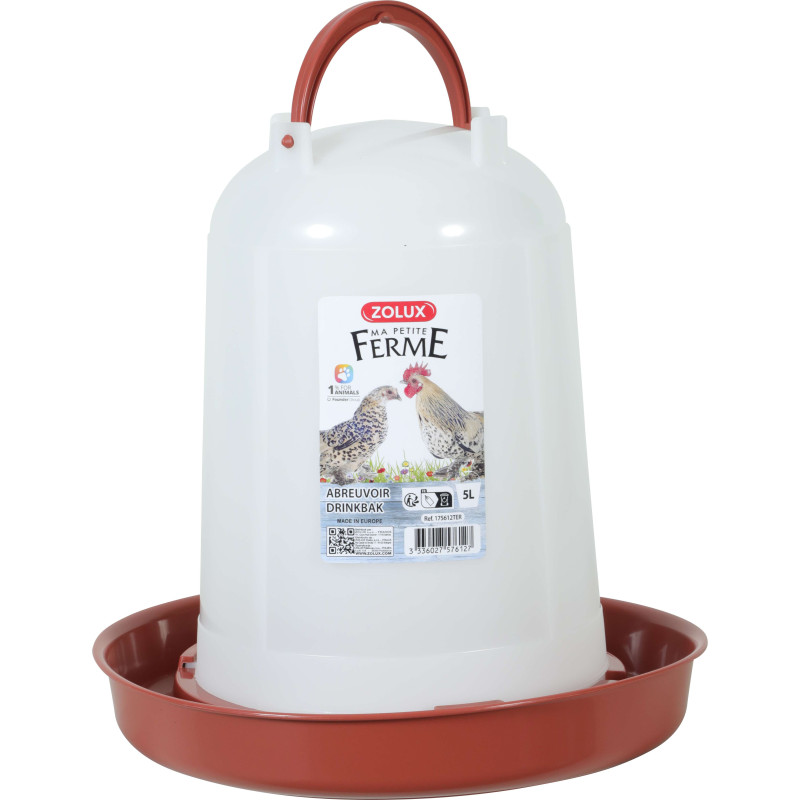 Abreuvoir 5l terra pour poules et volailles de Zolux - Produit pour animaux dans Abreuvoirs pour poules