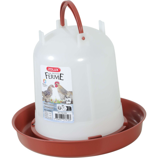 Abreuvoir 1.5l terra pour poules et volailles de Zolux - Produit pour animaux dans Abreuvoirs pour poules