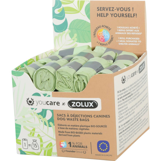 Sacs dejection 1x15 yc de Zolux - Produit pour animaux dans Soins et Hygiene pour chiens