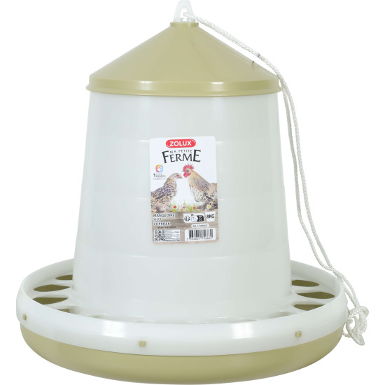 Mangeoire silo 8kg lichen pour poules/volailles de Zolux - Produit pour animaux dans Mangeoires pour poules