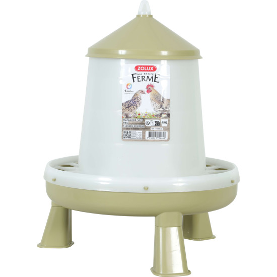 Mangeoire silo pied 4kg lichen pour poules de Zolux - Produit pour animaux dans Mangeoires pour poules