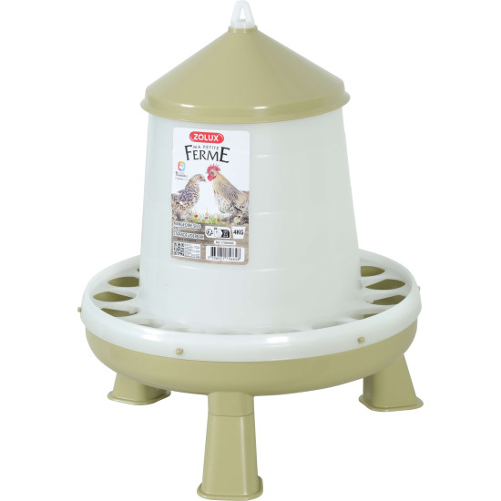 Mangeoire silo pied 4kg lichen pour poules de Zolux - Produit pour animaux dans Mangeoires pour poules