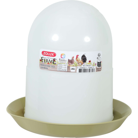 Mangeoire silo 2kg lichen pour poules/volailles de Zolux - Produit pour animaux dans Mangeoires pour poules